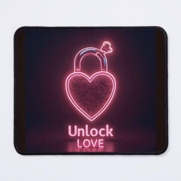 Item preview, Unlock Love - Neon Heart Padlock designed and sold by QuickPick Store.
