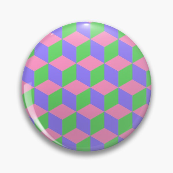Item preview, 3D Geometric Cube Pattern - Pink, Blue-Purple, Green designed and sold by QueenTheBean.