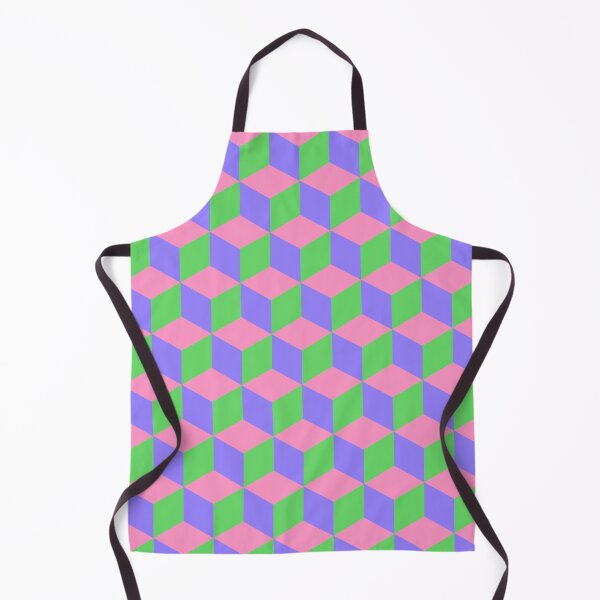 Item preview, 3D Geometric Cube Pattern - Pink, Blue-Purple, Green designed and sold by QueenTheBean.