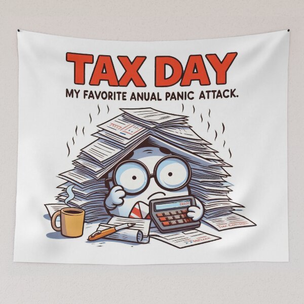 Item preview, Tax Day: My Favorite Annual Panic Attack designed and sold by Slick-Waffles.