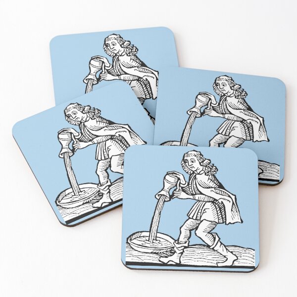 Item preview, Renaissance Woodcut Zodiac Horoscope Aquarius Horoscope designed and sold by Pixelchicken.