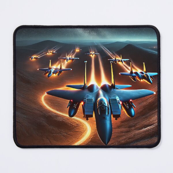 Item preview, Squadron of Power – A Formation of Fighter Jets Dominating the Night Sky designed and sold by philpace.