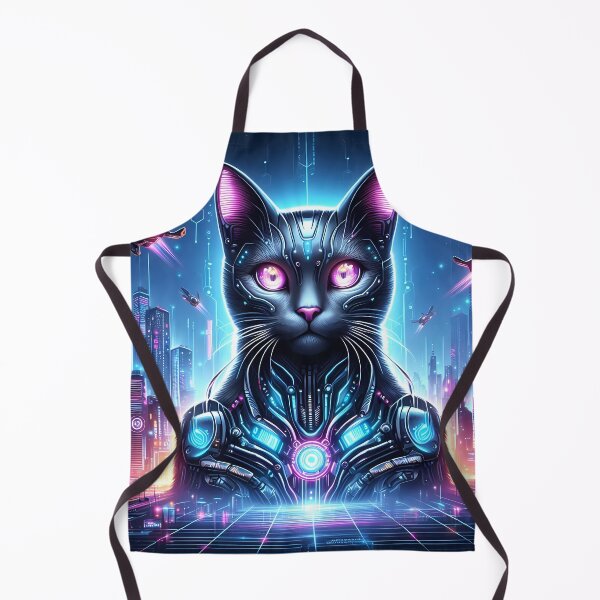 Item preview, Cyber Cat: A Futuristic Feline in a Neon-Lit Metropolis designed and sold by zoughlal.