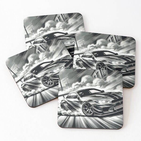 Item preview, Drift Car Sketch - Black & White JDM Art designed and sold by Adellisa.