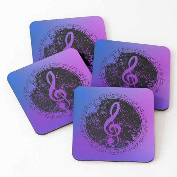 Item preview, Treble Clef In Fushcia Purple Blue Background designed and sold by BrightrDayMusicArt.