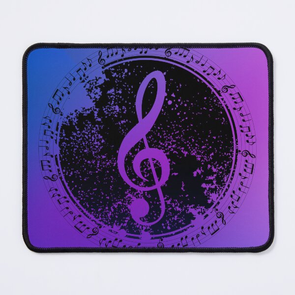 Item preview, Treble Clef In Fushcia Purple Blue Background designed and sold by BrightrDayMusicArt.