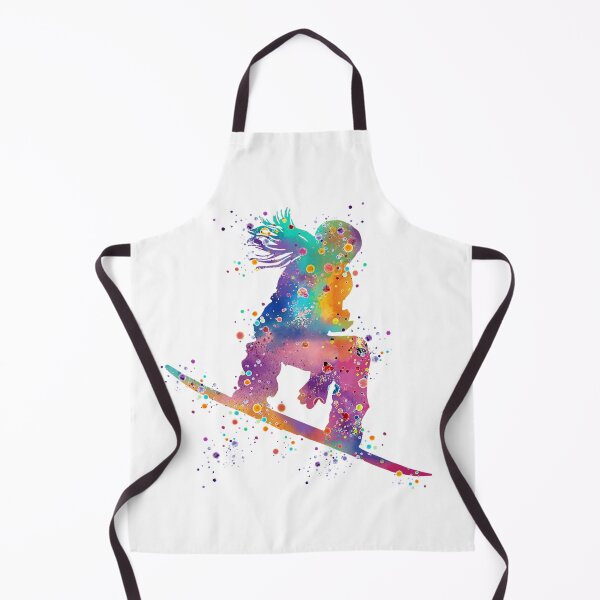 Item preview, Girl Snowboard Dynamic Watercolor Artwork Gift designed and sold by LotusGifts.