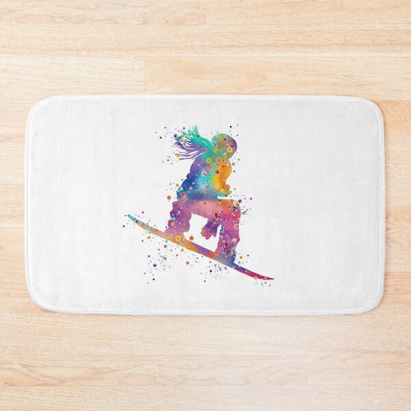 Item preview, Girl Snowboard Dynamic Watercolor Artwork Gift designed and sold by LotusGifts.
