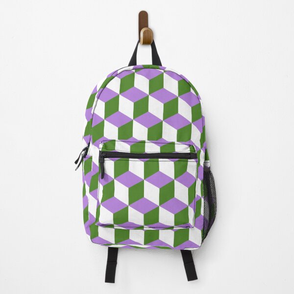 Item preview, 3D Geometric Cube Pattern - Lavender, White, Green designed and sold by QueenTheBean.