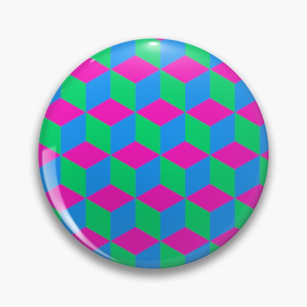 Item preview, 3D Geometric Cube Pattern - Pink, Blue, Green designed and sold by QueenTheBean.