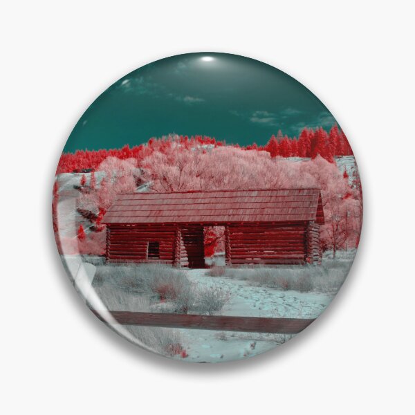Item preview, Log cabin and fence in 665nm infrared designed and sold by Cblifeisgood.
