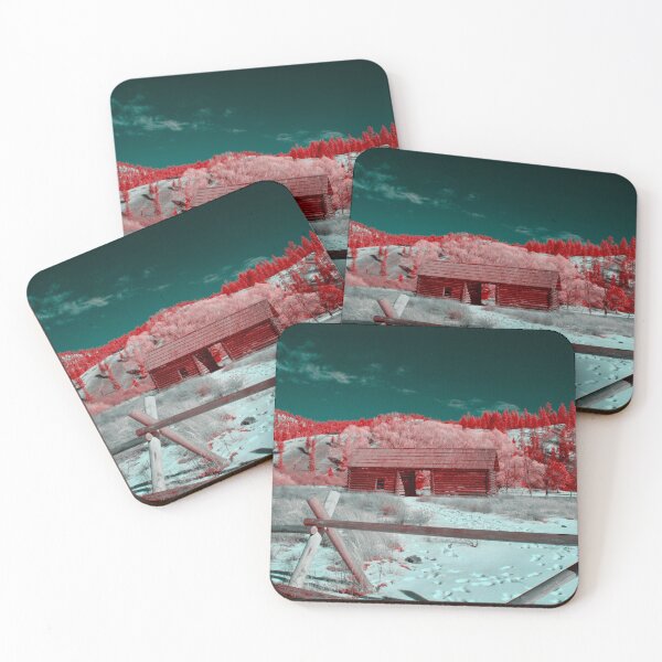 Item preview, Log cabin and fence in 665nm infrared designed and sold by Cblifeisgood.