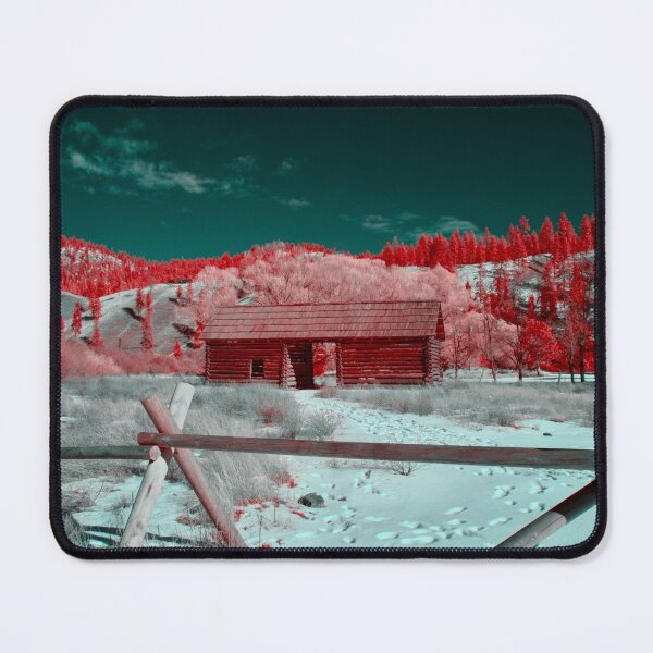 Item preview, Log cabin and fence in 665nm infrared designed and sold by Cblifeisgood.