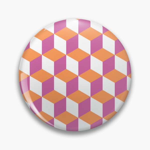 Item preview, 3D Geometric Cube Pattern - Orange, White, Pink designed and sold by QueenTheBean.