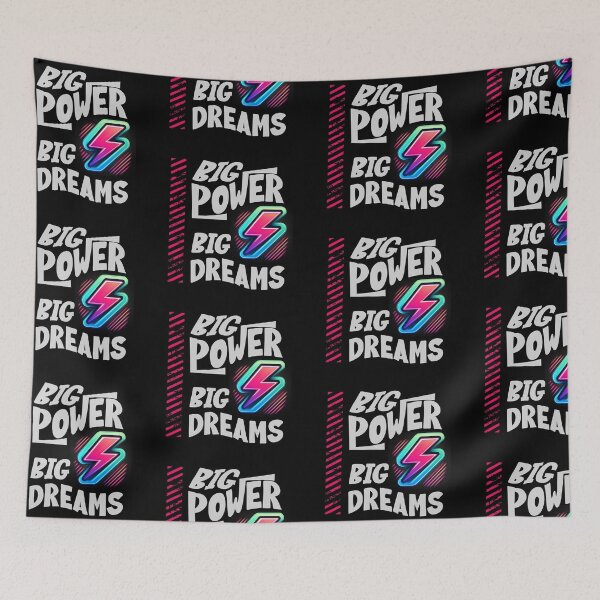 Item preview, "Big Power Big Dreams - Inspirational and Motivational Quote with Colorful Lightning Bolt designed and sold by Psycho-Crazy.