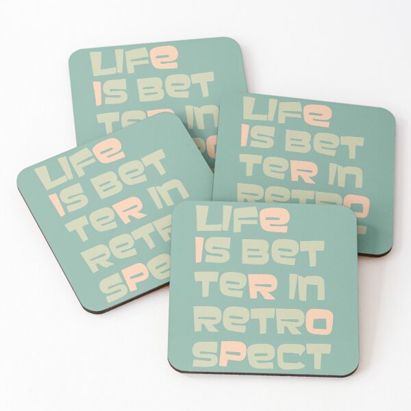 Item preview, Life is  better in retrospect typography gift for retro design lovers Pastel green tones designed and sold by trefail.