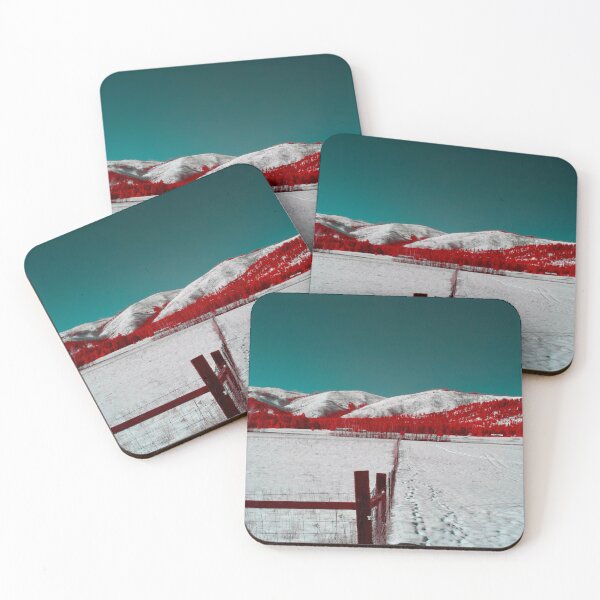 Item preview, Infrared snow covered field, mountains, and fence  designed and sold by Cblifeisgood.