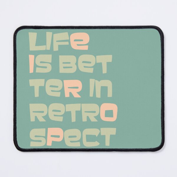 Item preview, Life is better in retrospect typography gift for retro design lovers Pastel green tones designed and sold by trefail.