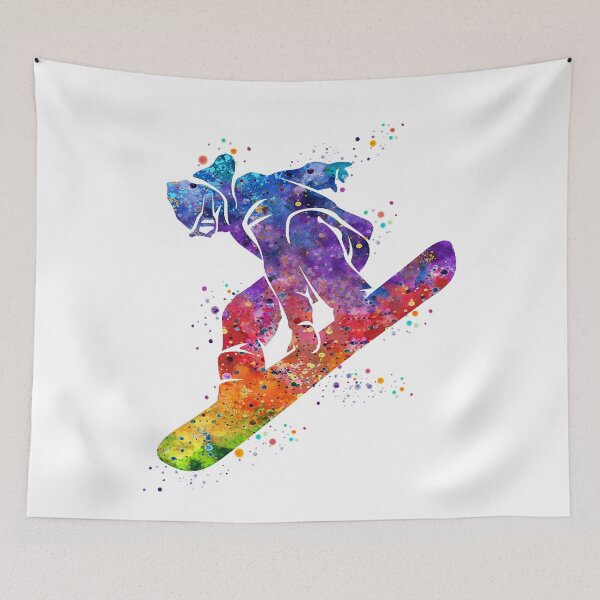Item preview, Girl Snowboard Watercolor Sport Gift designed and sold by LotusGifts.
