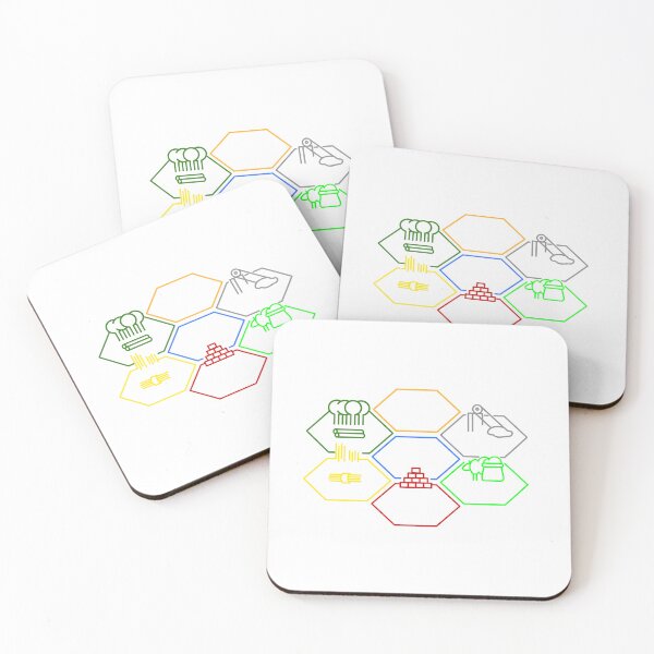 Item preview, Catan Board Game Colour Resource Tiles designed and sold by ShuffleAndRoll.