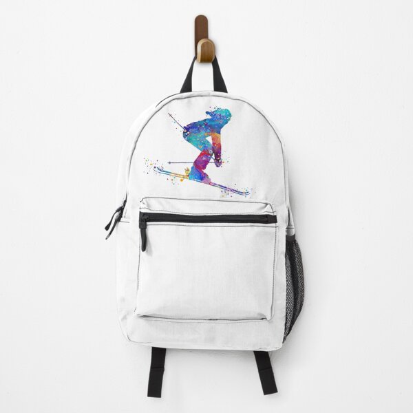 Item preview, Girl Skier Watercolor Sport Silhouette designed and sold by LotusGifts.