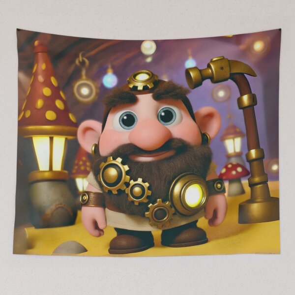 Item preview, Steampunk Dwarf in Magical Workshop designed and sold by Sillytoe.