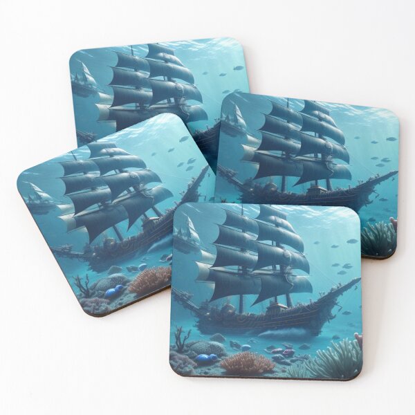 Item preview, Pirate Ship Lost in the Depths – Ocean Life Surrounds designed and sold by highplacidity.