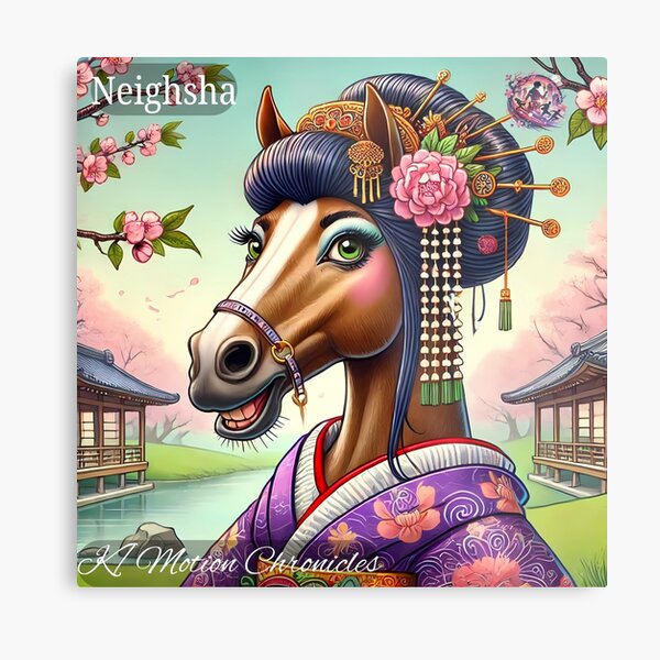 Aperçu de l'œuvre Neighsha – Cheval de geisha élégant. Art fantastique japonais. KMotionChronicles créée et vendue par KMChronicles.
