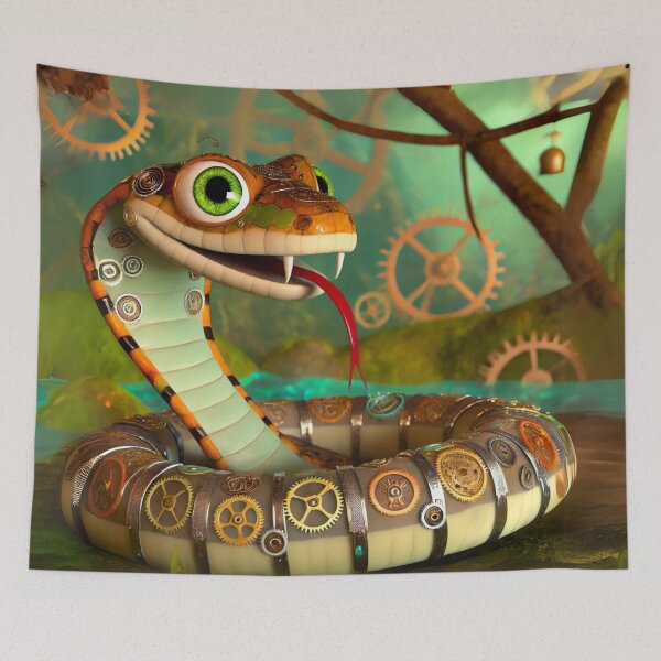 Item preview, Steampunk Eastern Tiger Snake Fantasy designed and sold by Sillytoe.