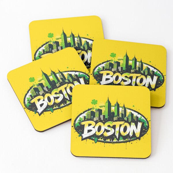 Item preview, Boston Skyline Graffiti Art with Irish Vibes designed and sold by BorgSpareParts.