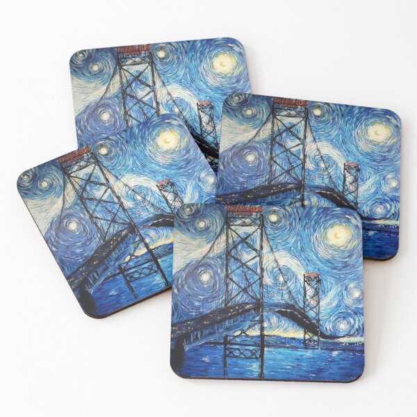 Item preview, Starry Night Over the Ambassador Bridge designed and sold by art&soul.
