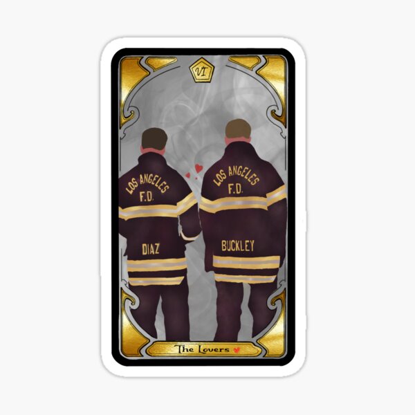 Item preview, 9-1-1 Tarot: The Lovers (VI) designed and sold by oliver-snark.