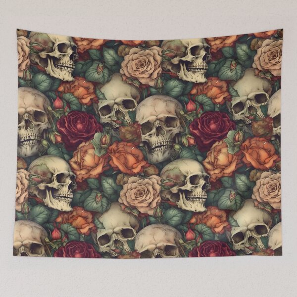 Item preview, Skulls and Roses designed and sold by TheeDigitalDen.