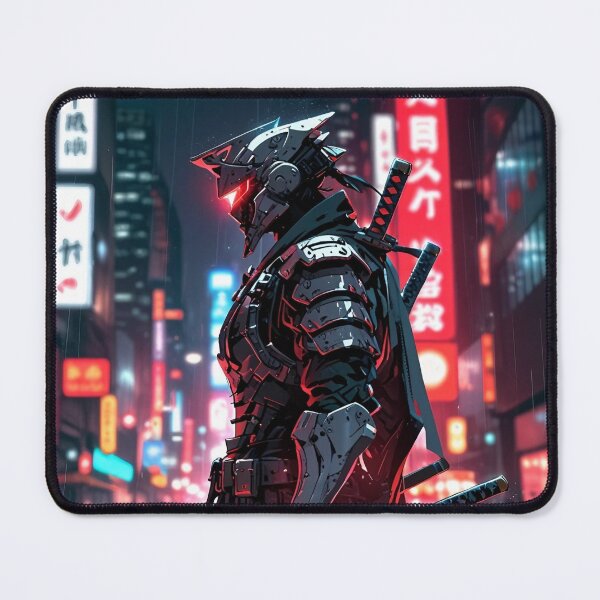 Item preview, Cyber Ronin Samurai – Lone Warrior in Neon Rain designed and sold by ShadowTek.