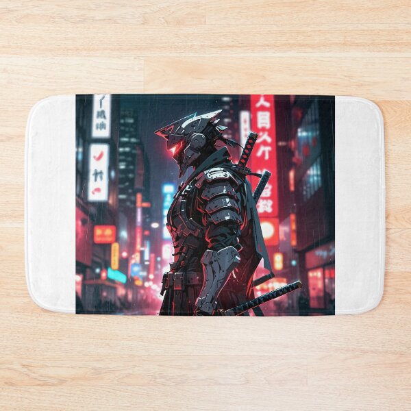 Item preview, Cyber Ronin Samurai – Lone Warrior in Neon Rain designed and sold by ShadowTek.