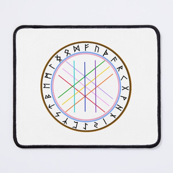 Item preview, LGBTQ pride Web of Wyrd rune circle designed and sold by JaiMohan_art.