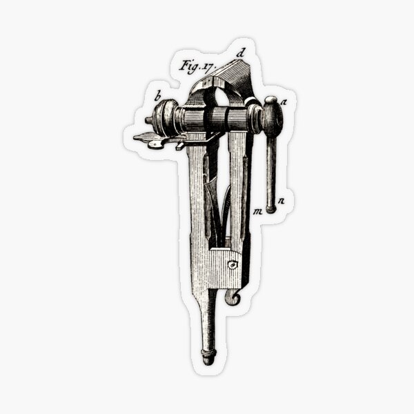 Blacksmith Iron Leg Vise 18th Century Diderot Workshop Transparent Sticker