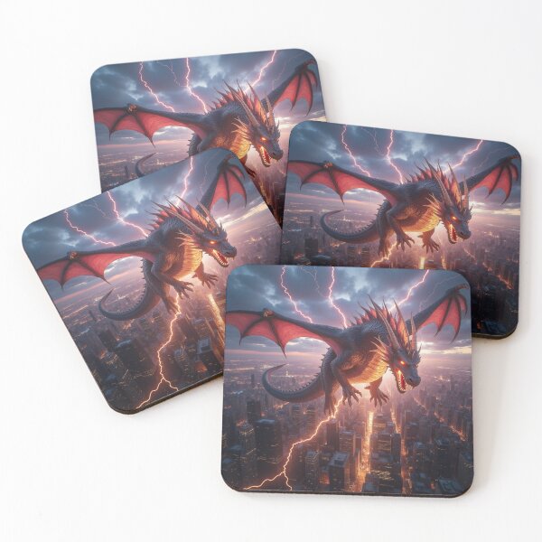 Item preview, Dragon Flying over NYC designed and sold by creatyfusion.