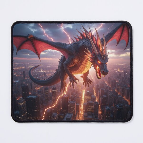 Item preview, Dragon Flying over NYC designed and sold by creatyfusion.