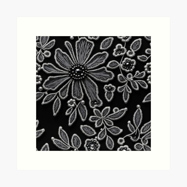 Aperçu de l'œuvre Couleurs classiques : Broderie Noire créée et vendue par VibVie.