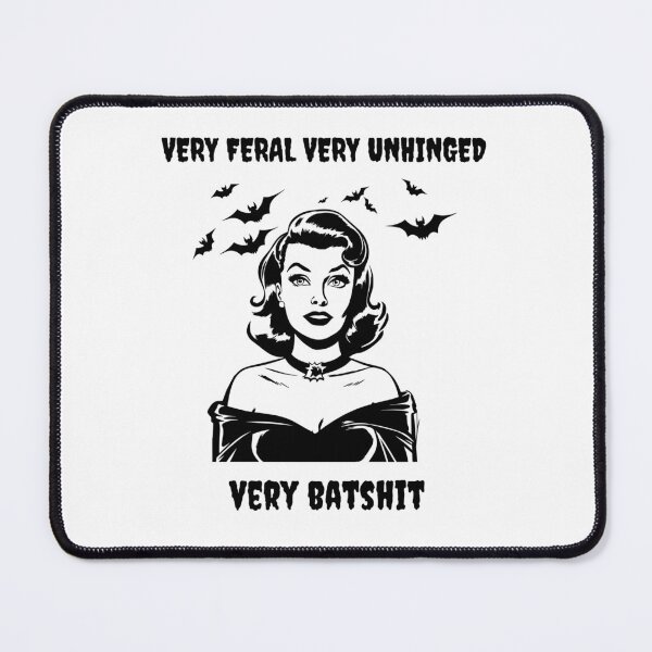 Item preview, Very Feral Very Unhinged Very Batshit 50s' Retro Woman designed and sold by SillyDarkShop.