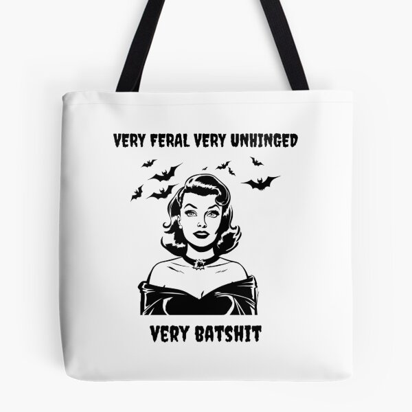 Item preview, Very Feral Very Unhinged Very Batshit 50s' Retro Woman designed and sold by SillyDarkShop.