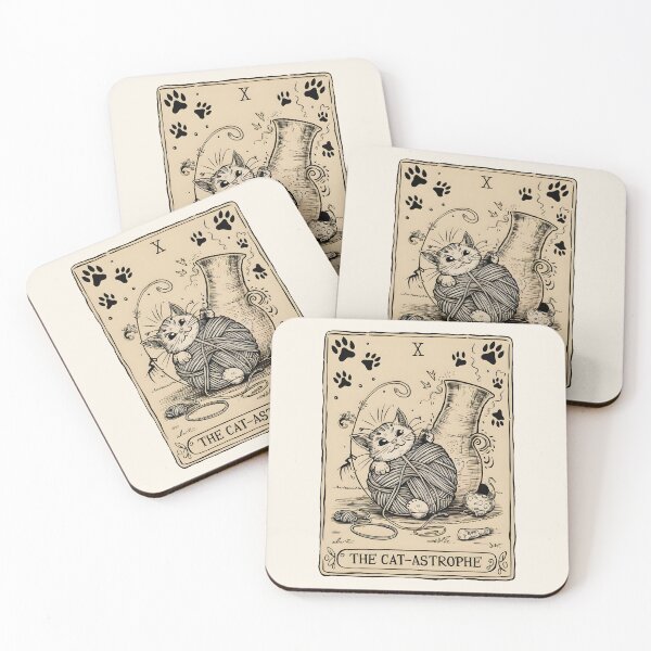 Item preview, "The Cat-astrophe" Tarot Card | Playful Chaos & Mischievous Cat Design designed and sold by MillennialVibe.