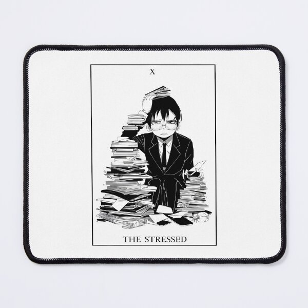 Item preview, "The Stressed" Tarot Card | Manga-Style Overworked & Burnout Design designed and sold by MillennialVibe.