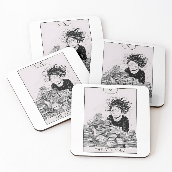 Item preview, Express the Stress "The Stressed" Tarot Card | Manga-Style Girl Overworked & Burnout Design designed and sold by MillennialVibe.