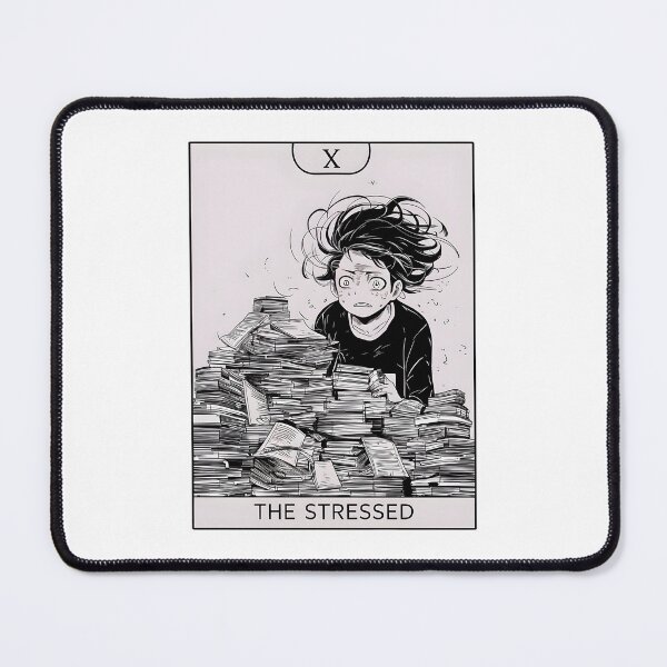 Item preview, Express the Stress "The Stressed" Tarot Card | Manga-Style Girl Overworked & Burnout Design designed and sold by MillennialVibe.