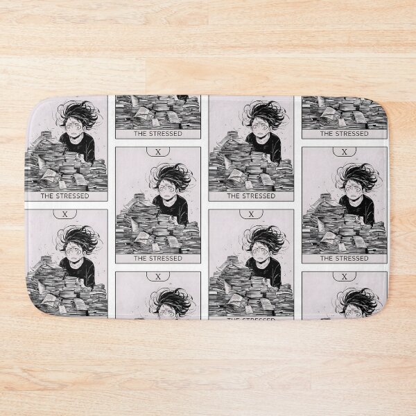 Item preview, Express the Stress "The Stressed" Tarot Card | Manga-Style Girl Overworked & Burnout Design designed and sold by MillennialVibe.
