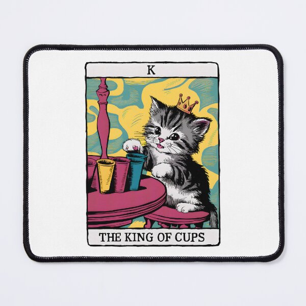 Item preview, "The King of Cups" Tarot Card | Mischievous Cat & Playful Chaos designed and sold by MillennialVibe.