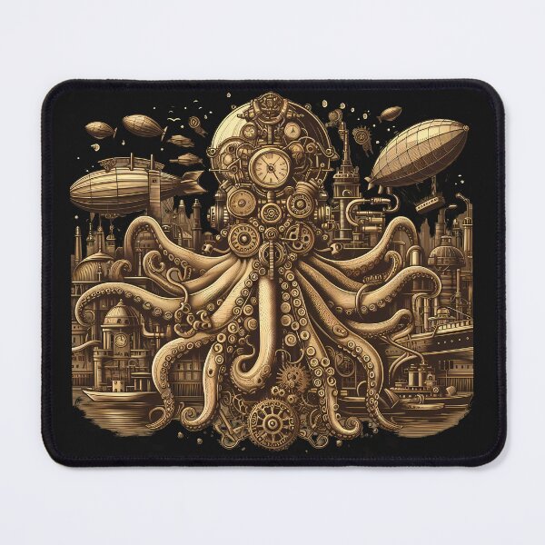 Item preview, Steampunk Octopus: A Whimsical Journey Through Industrial Depths designed and sold by zoughlal.