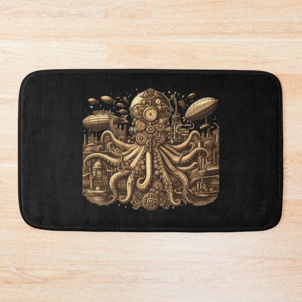 Item preview, Steampunk Octopus: A Whimsical Journey Through Industrial Depths designed and sold by zoughlal.